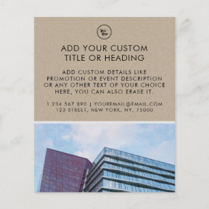 Earthy Kraft Style Custom Business Logo & Photo Flyer
