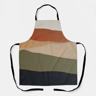Earthy Layered Landscape Abstract Apron