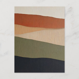 Earthy Layered Landscape Abstract Postcard