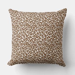 Earthy Leopard print Throw Pillow