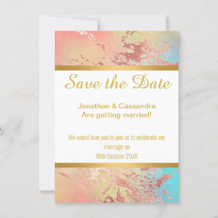 EARTHY MARBLE  GOLD SAVE THE DATE