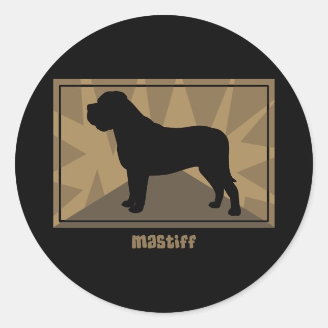 Earthy Mastiff Classic Round Sticker (Front)