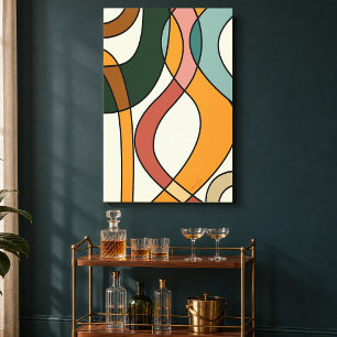 Earthy Mid Century Modern Abstract Canvas Print