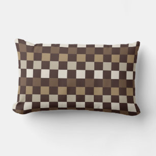 Earthy minerals chequerboard pattern lumbar pillow
