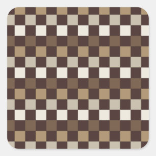 Earthy minerals chequerboard pattern square sticker