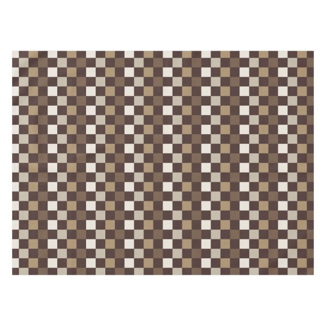 Earthy minerals chequerboard pattern tablecloth (Front (Horizontal))