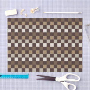 Earthy minerals chequerboard pattern tissue paper