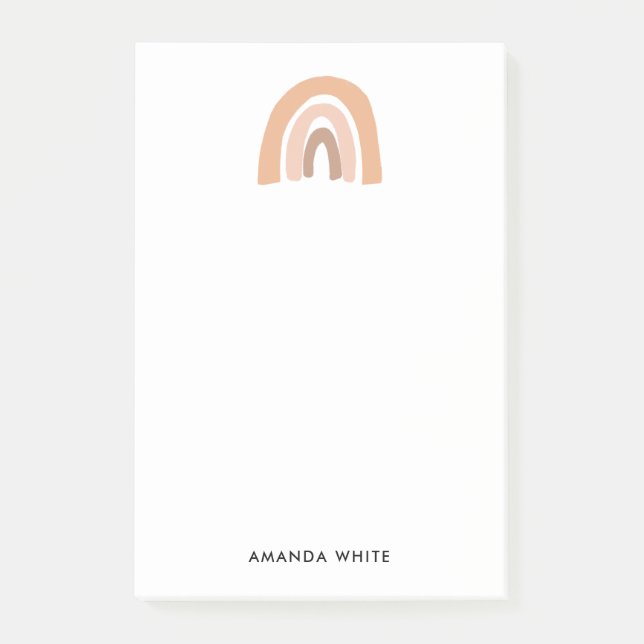 Earthy Minimalist Rainbow Post-it Notes (Front)