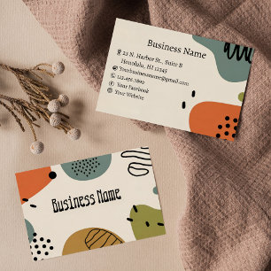 Earthy Modern Abstract Painted Art Business Card