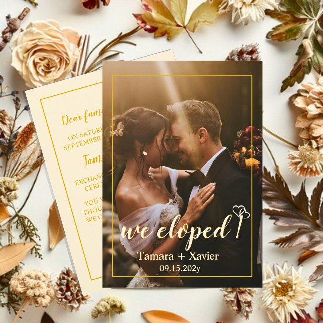 Earthy Mustard Nous avons Elopé la carte Faire-par (Créateur téléchargé)