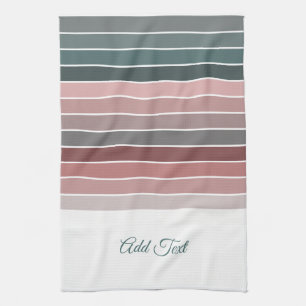 Earthy Muted Trendy Colour Stripes Kitchen Towel