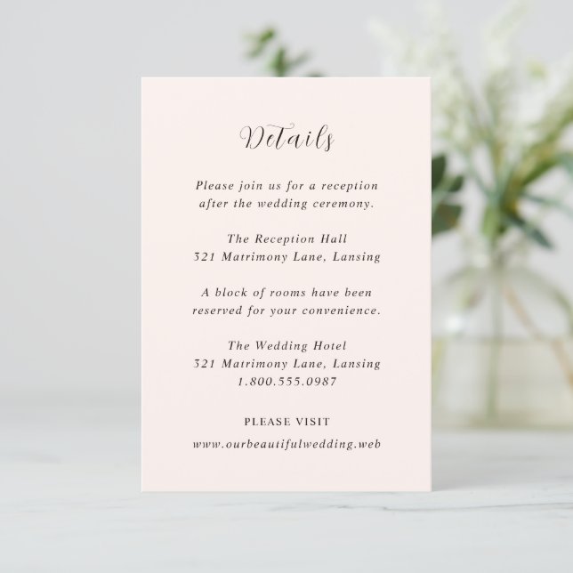Earthy Neutral Modern Wedding Enclosure Card (Standing Front)