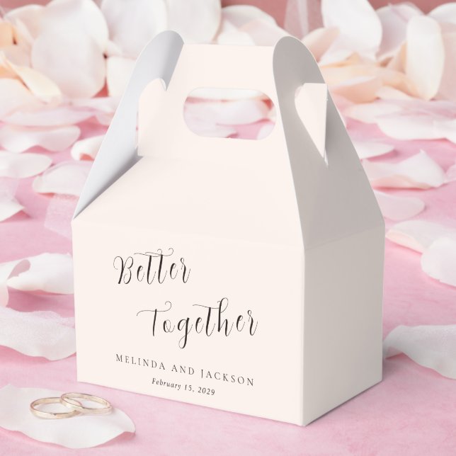 Earthy Neutral Modern Wedding Favor Box (Wedding)