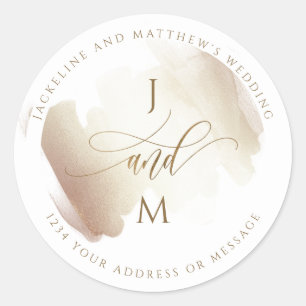 Earthy Neutral Tones Wedding Envelope Seal / Favou