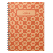 Earthy Orange Hand Drawn Floral Pattern