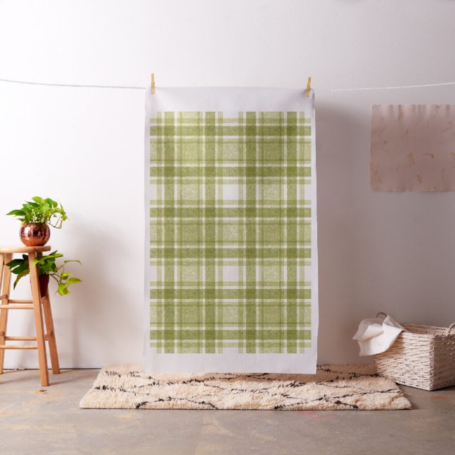 Earthy Plaid | Sage & Cream Fabric (In Situ)