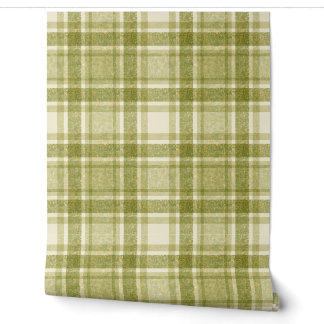 Earthy Plaid | Sage & Cream Wallpaper