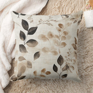 Earthy Pressed Leaves with Timeless Charm Throw Pillow