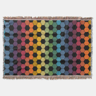 Earthy Rainbow Soccer ball print Throw Blanket