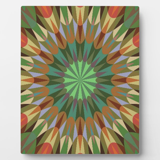 Earthy Retro Geometry Plaque (Front)