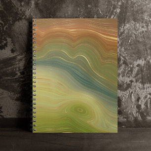 Earthy Retro Strata Vintage Neutral Tone Agate Notebook
