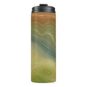 Earthy Retro Strata Vintage Neutral Tone Agate Thermal Tumbler