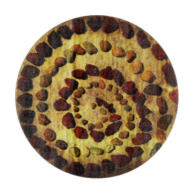 Earthy Rock Circle Cutting Board (Front)