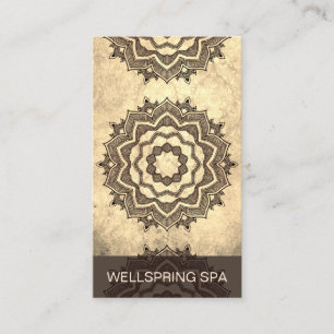 Earthy Rustic Mandala Universe Symbol Business Card