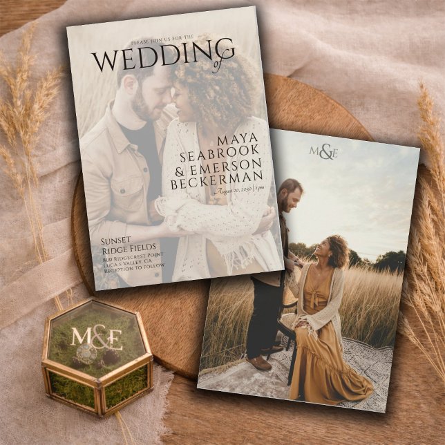 Earthy Rustic Photo Wedding Invitation (Creator Uploaded)