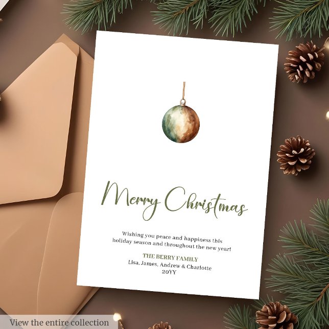 Earthy Sage Terracotta Holiday Christmas Greeting  (Earthy Sage Terracotta Holiday Christmas Greeting Card

)