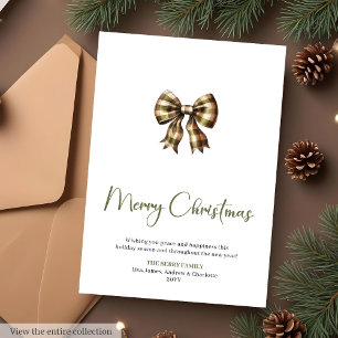 Earthy Sage Terracotta Holiday Christmas Greeting  Card