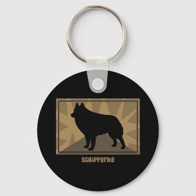 Earthy Schipperke Keychain (Front)