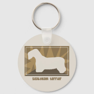 Earthy Sealyham Terrier Keychain