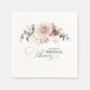 Earthy Shade Flowers Elegant Boho Any Party Napkin