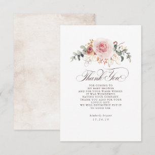 Earthy Shades Floral Baby Shower Thank You Card