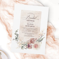 Earthy Shades Flowers Boho Elegant Bridal Shower