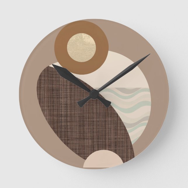 Earthy Shapes Round Clock (Front)