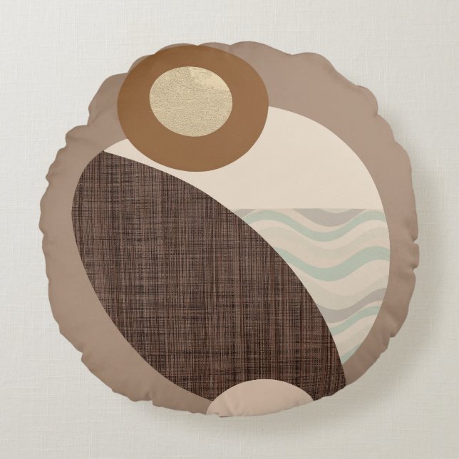 Earthy Shapes Round Pillow (Front)