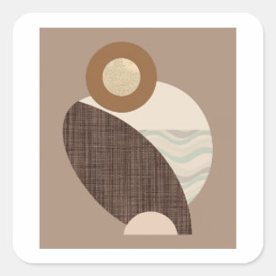 Earthy Shapes Square Sticker