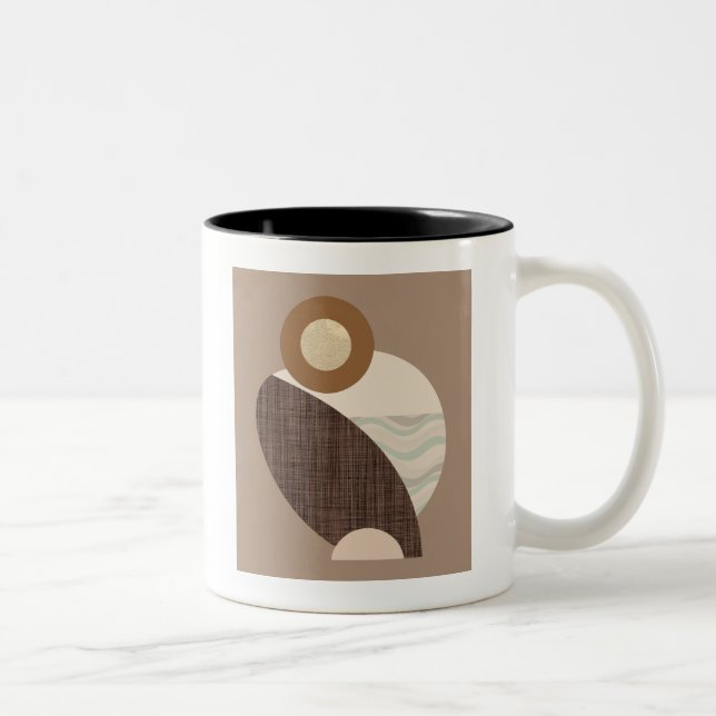 Earthy Shapes Two-Tone Coffee Mug (Right)