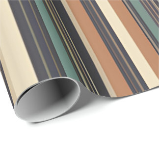 Earthy Stripes Midcentury Modern Gift Wrap