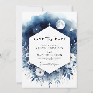 Earthy Stylish Moonlit Wedding Save The Date