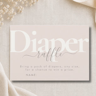 Earthy Taupe Brown Boho Diaper Raffle Ticket Card