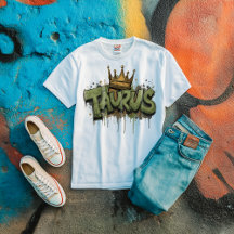 Earthy Taurus Zodiac Graffiti Airbrush with Crown