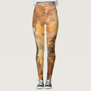 Earthy Terra Cotta Whimsy Pattern  Leggings
