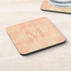 Earthy Terracotta Monogrammed Coaster