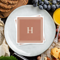 Earthy Terracotta Simple Classic Monogram