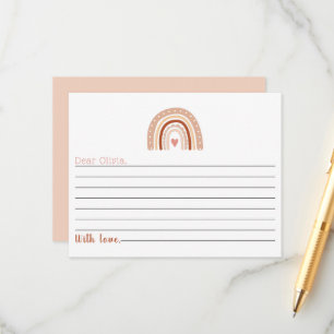 Earthy Tone Boho Rainbow 1st Birthday Time Capsule Enclosure Card