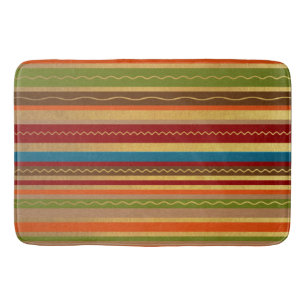 Earthy Tone Stripes  Bath Mat