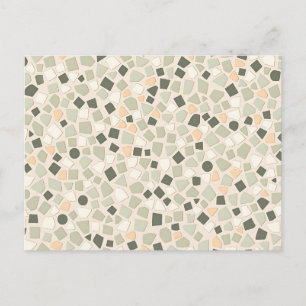 Earthy Tone Terrazzo Pattern Modern Mosaic Postcard